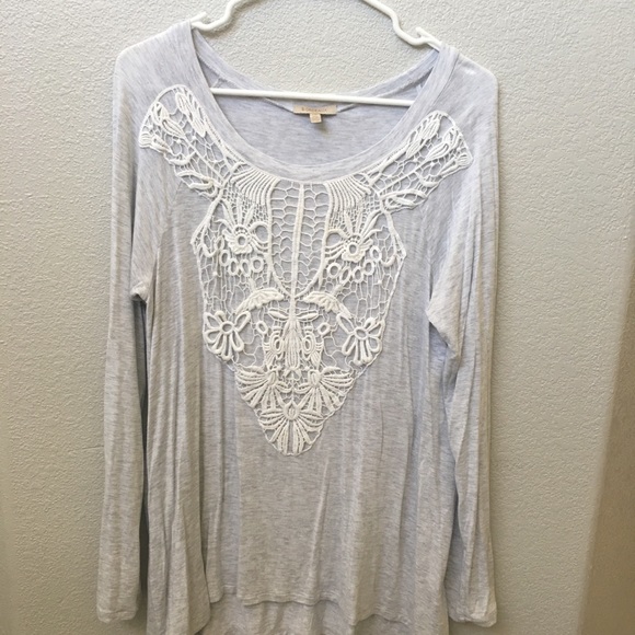 Gray lace top size large - Picture 1 of 4